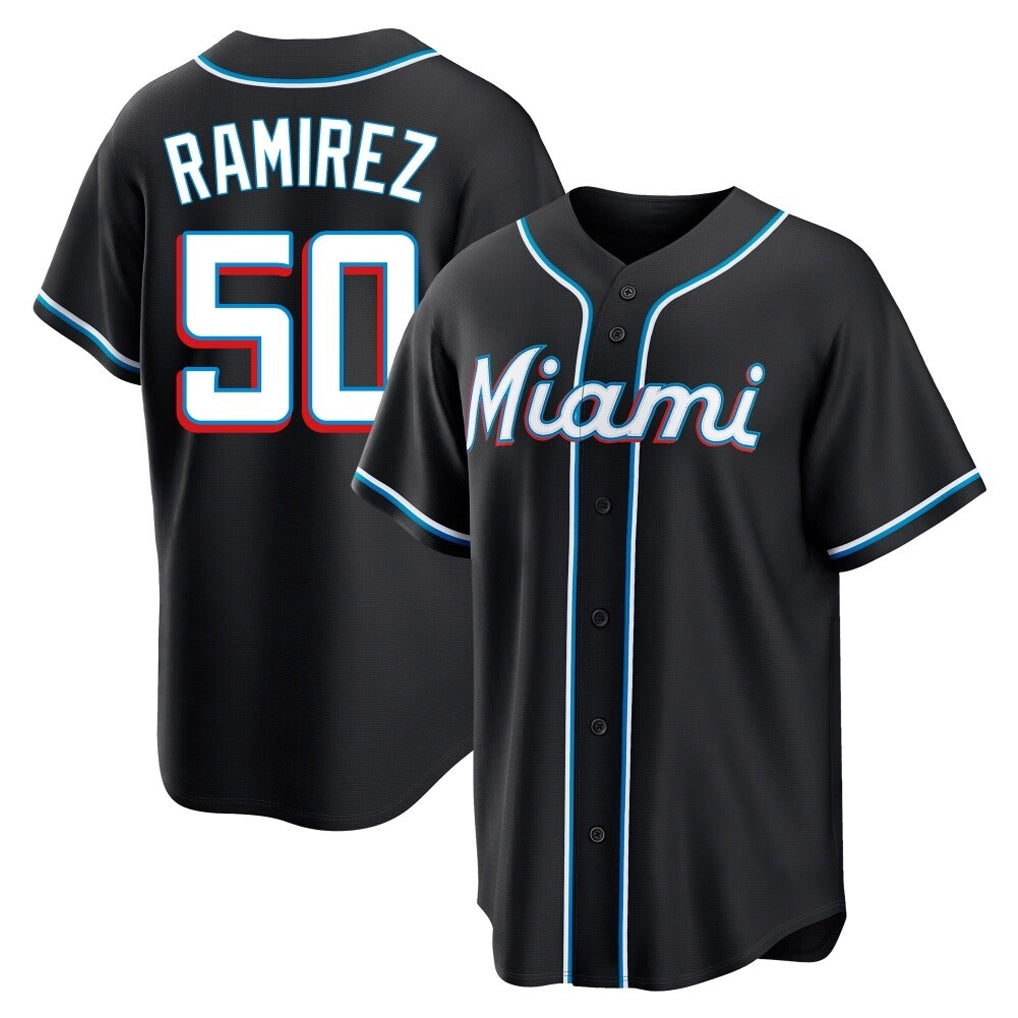 STECN M.Marlins #50 Agustin Ramirez Player Black Fashion Out Home Game Stitched Jerseys