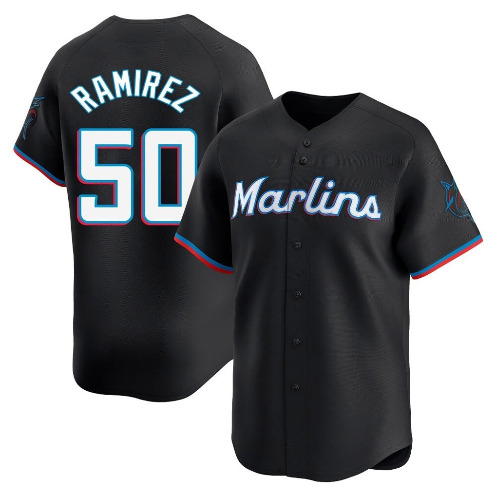 STECN M.Marlins #50 Agustin Ramirez Player Black  Home Limited Stitched Jerseys