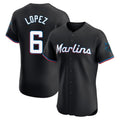 STECN M.Marlins #6 Otto Lopez Player Black Vapor Home Limited Elite Stitched Jerseys