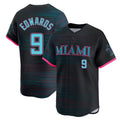STECN M.Marlins #9 Xavier Edwards Player Black City Connect Home Limited Stitched Jerseys