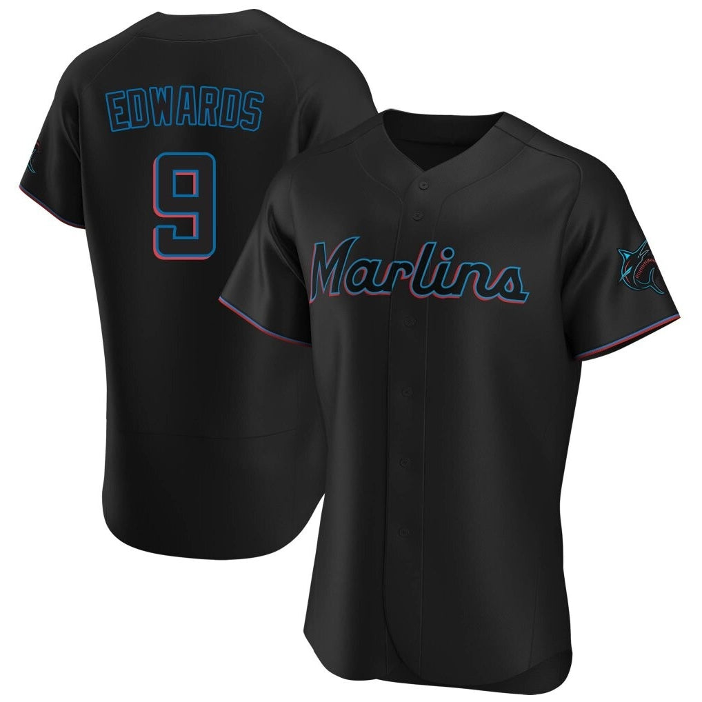 STECN M.Marlins #9 Xavier Edwards Player Black Home Limited Elite Stitched Jerseys