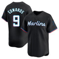 STECN M.Marlins #9 Xavier Edwards Player Black  Home Limited Stitched Jerseys