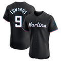 STECN M.Marlins #9 Xavier Edwards Player Black Vapor Home Limited Elite Stitched Jerseys