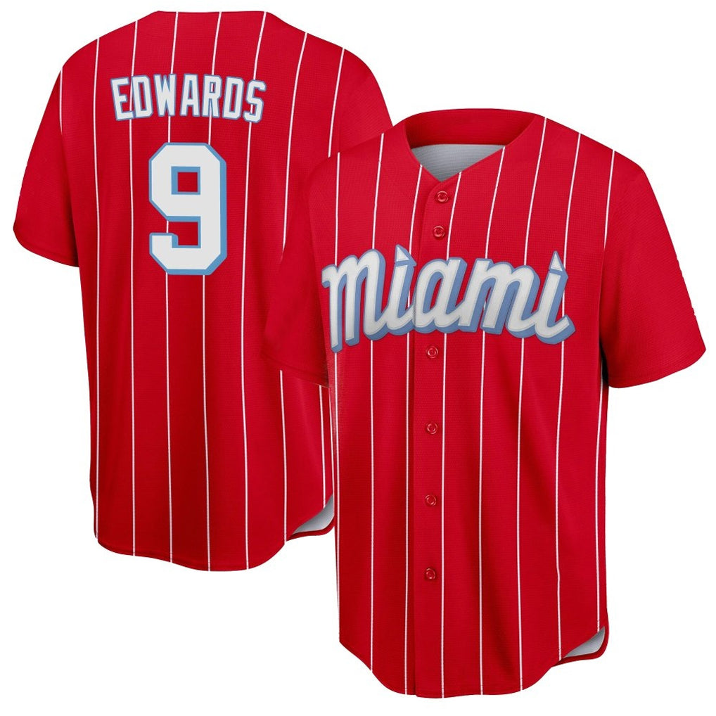 STECN M.Marlins #9 Xavier Edwards Player Red City Connect Home Game Stitched Jerseys