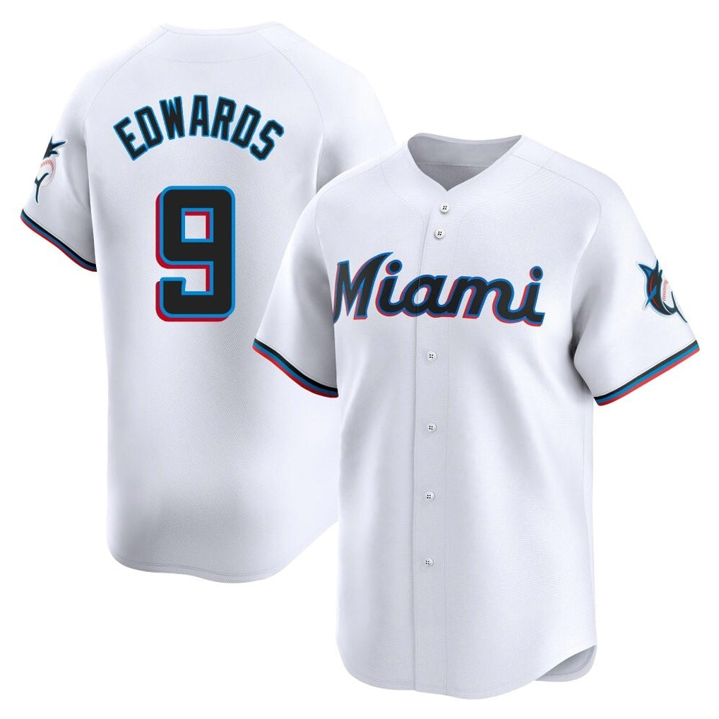 STECN M.Marlins #9 Xavier Edwards Player White  Home Limited Stitched Jerseys