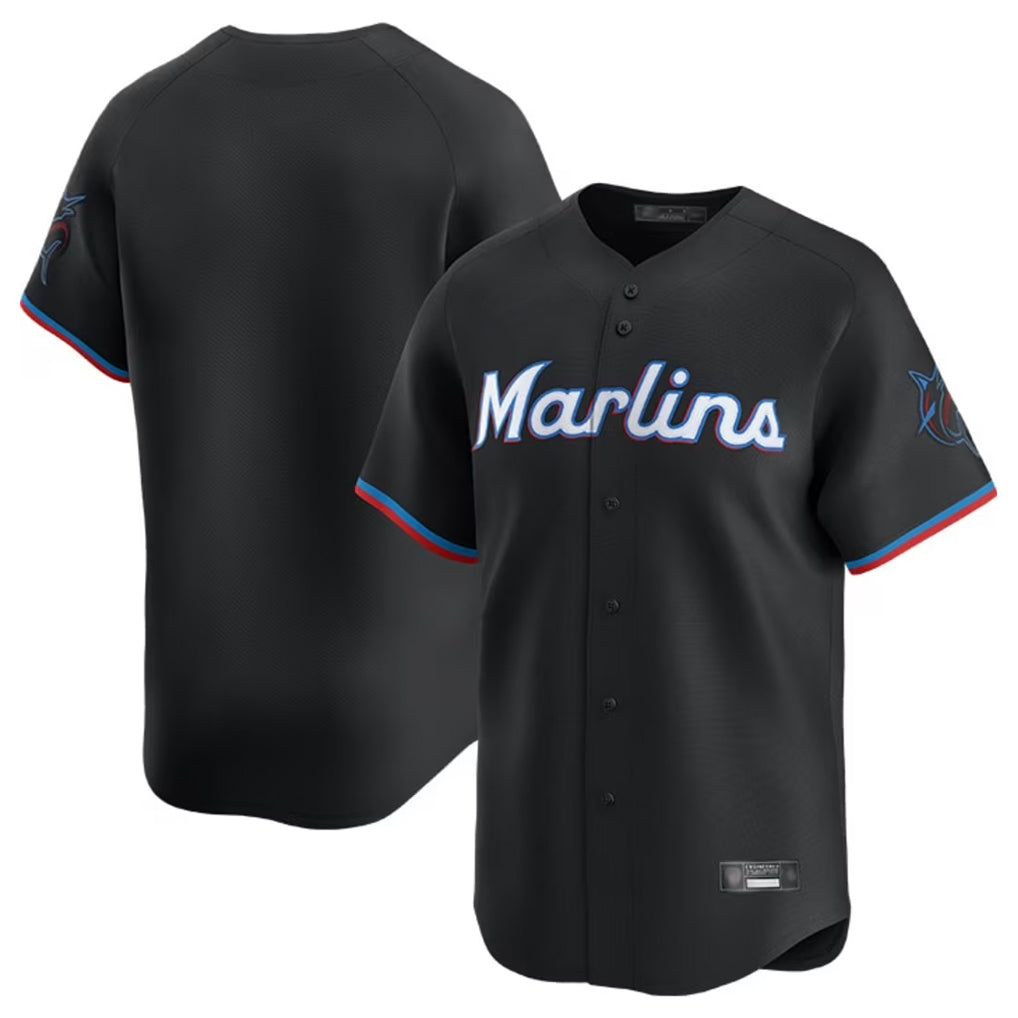 STECN M.Marlins Blank Player Black Home Limited Stitched Jerseys
