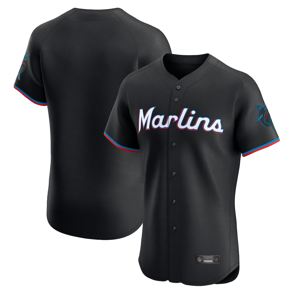 STECN M.Marlins Blank Player Black Vapor Home Limited Elite Stitched Jerseys