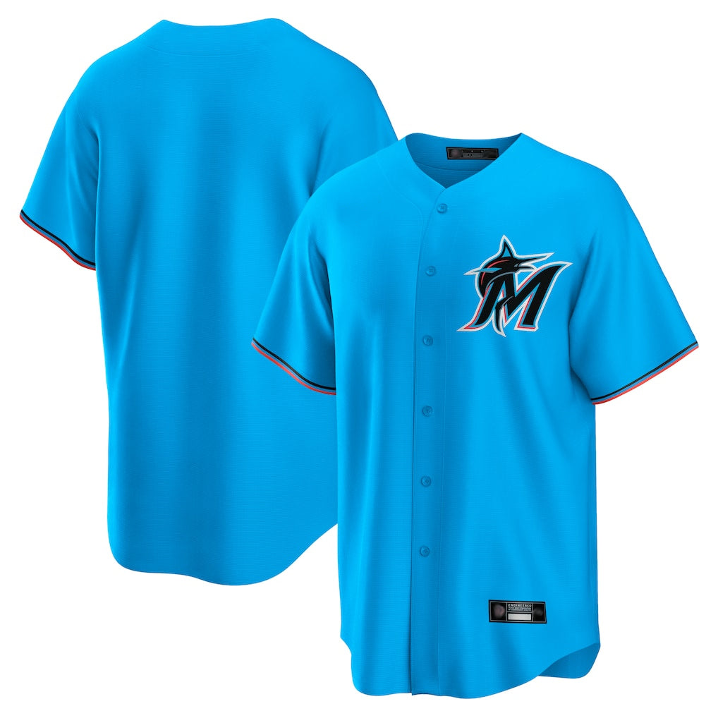 STECN M.Marlins Blank Player Blue Home Game Stitched Jerseys