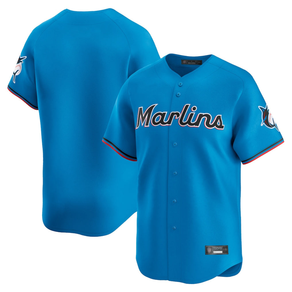 STECN M.Marlins Blank Player Blue Home Limited Stitched Jerseys