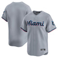 STECN M.Marlins Blank Player Gray Home Limited Stitched Jerseys