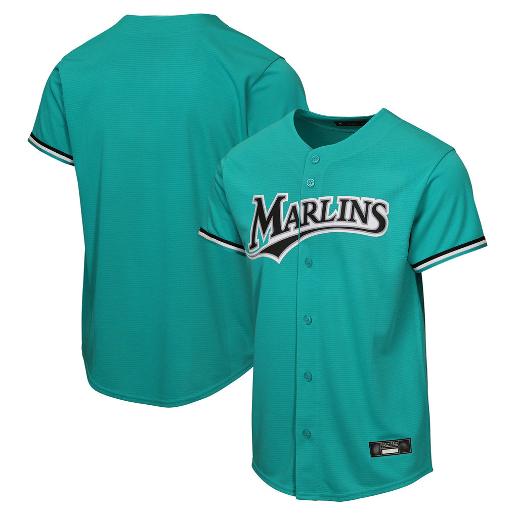 STECN M.Marlins Blank Player Teal Mitchell & Ness Cooperstown Collection Game Stitched Jerseys