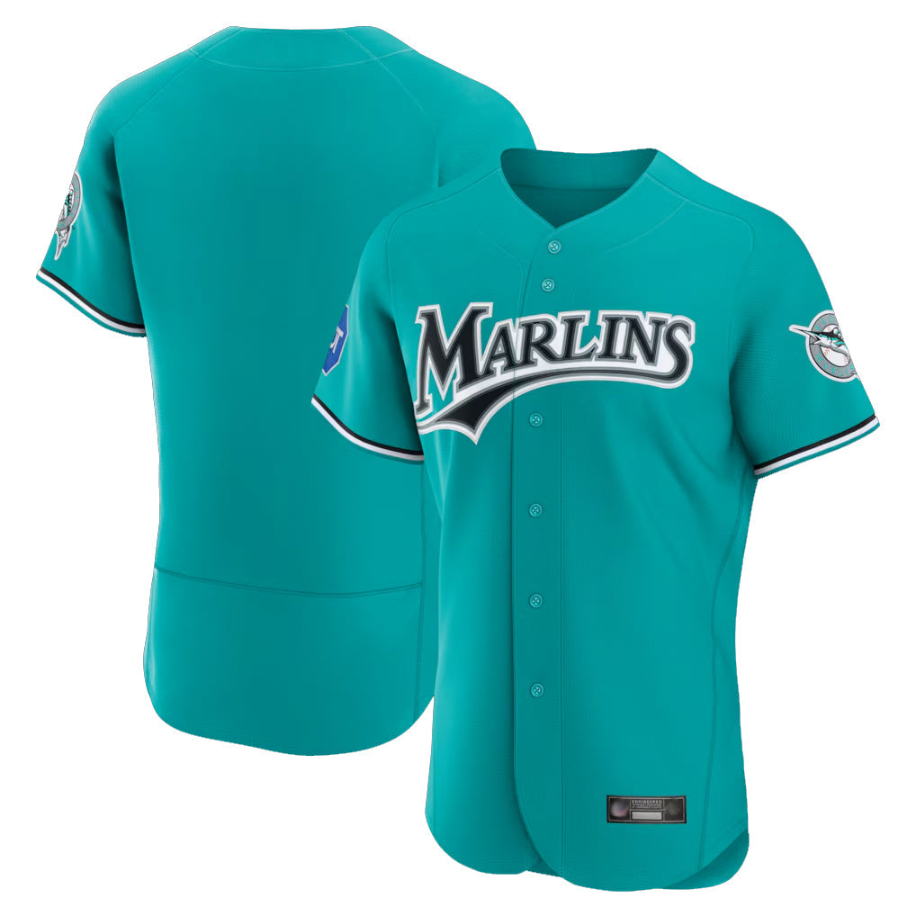 STECN M.Marlins Blank Player Teal Mitchell & Ness Cooperstown Collection Limited Elite Stitched Jerseys