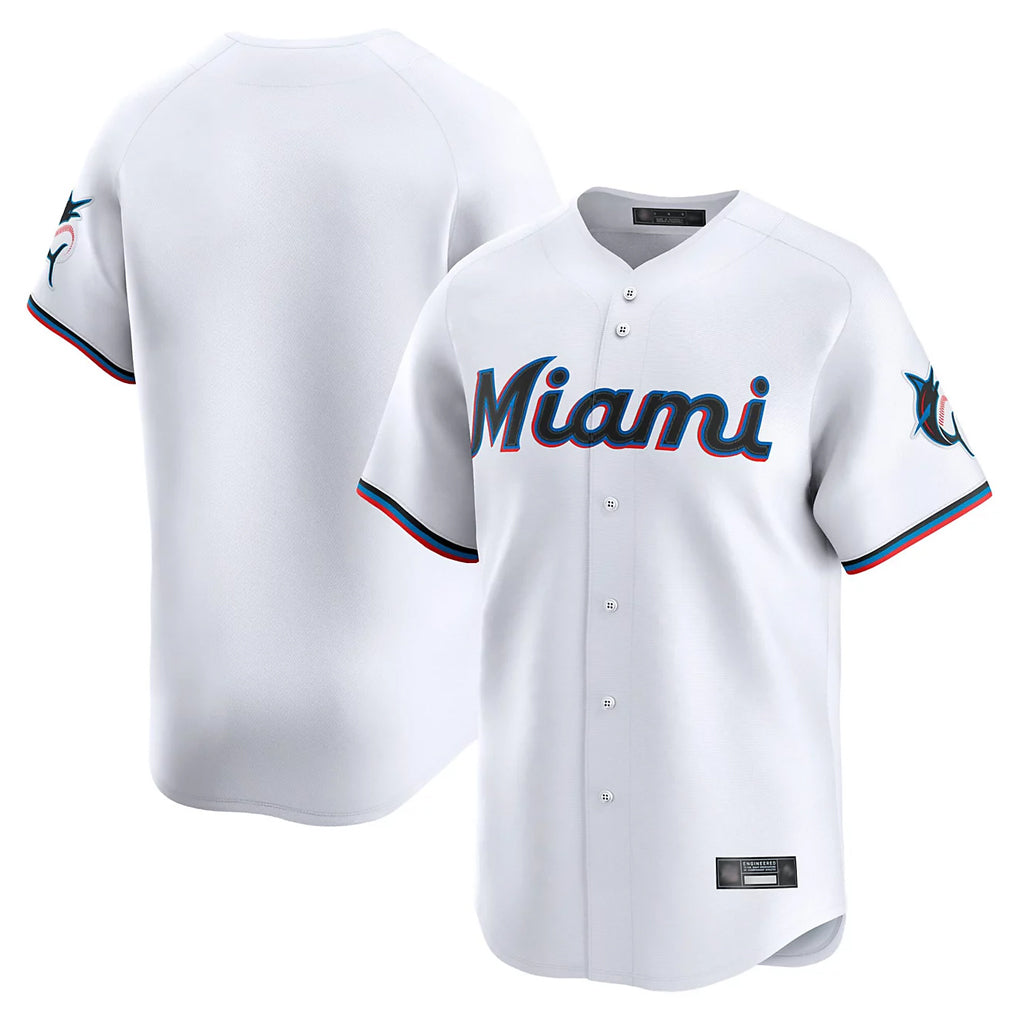 STECN M.Marlins Blank Player White Home Limited Stitched Jerseys