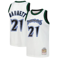 STECN M.Timberwolves #21 Kevin Garnett Mitchell & Ness White Hardwood Classics Swingman Stitched Jerseys