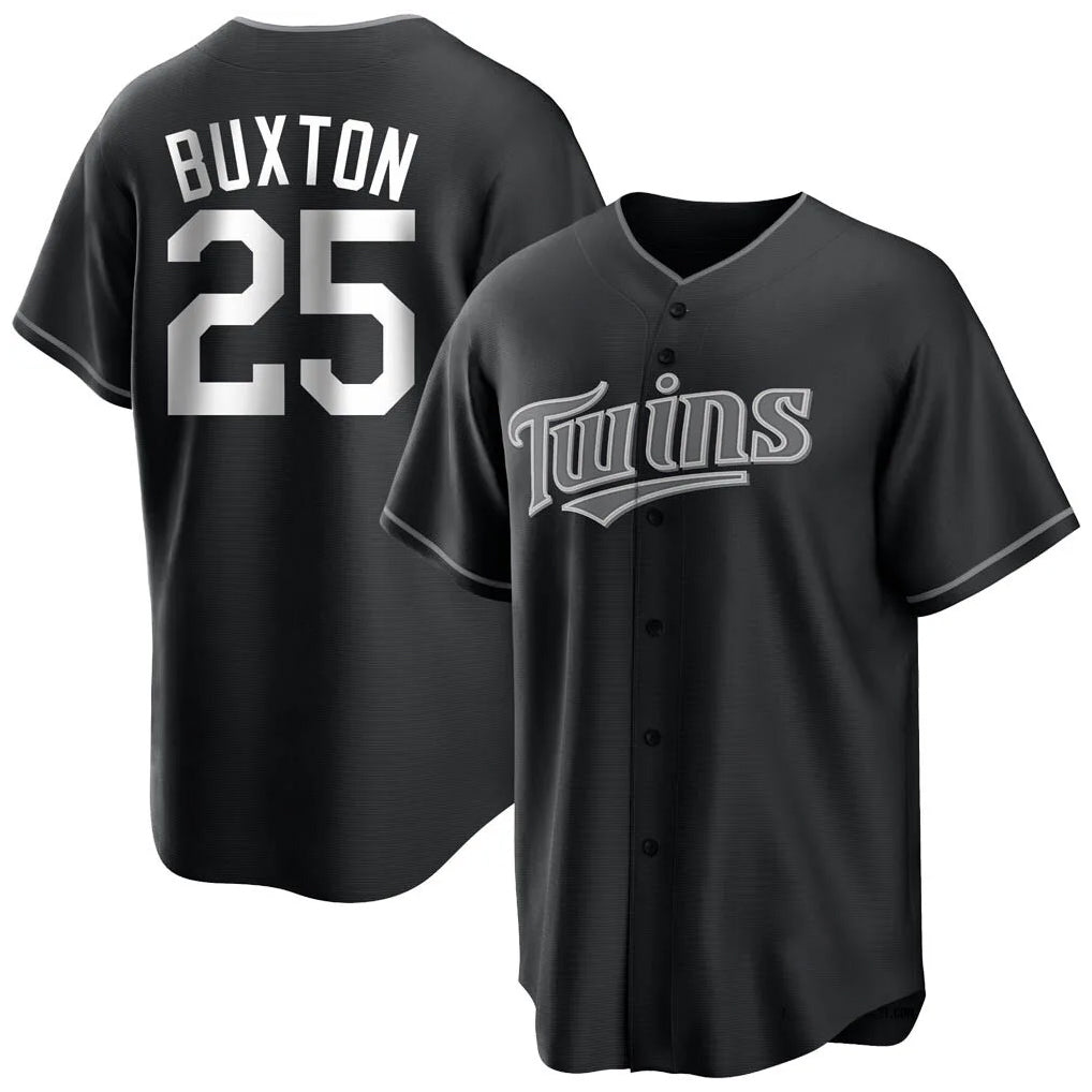 STECN M.Twins #25 Byron Buxton Player Black Home Game Stitched Jerseys