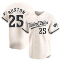 STECN M.Twins #25 Byron Buxton Player Cream Home Limited Stitched Jerseys