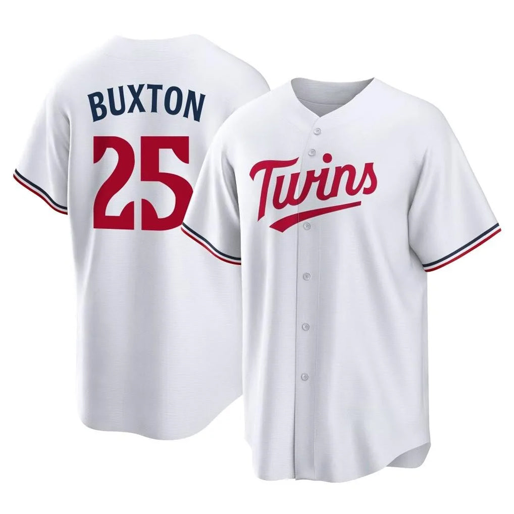 STECN M.Twins #25 Byron Buxton Player White Home Game Stitched Jerseys