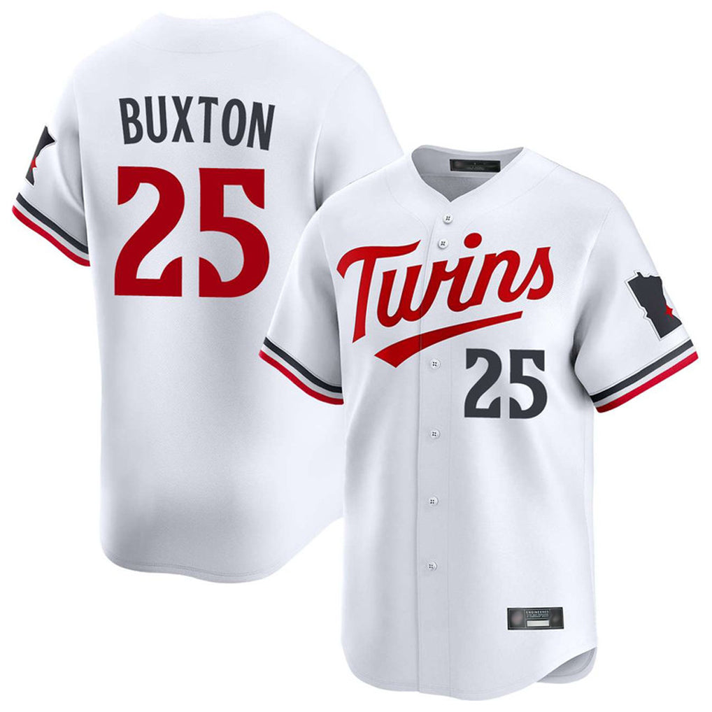 STECN M.Twins #25 Byron Buxton Player White Home Limited Stitched Jerseys