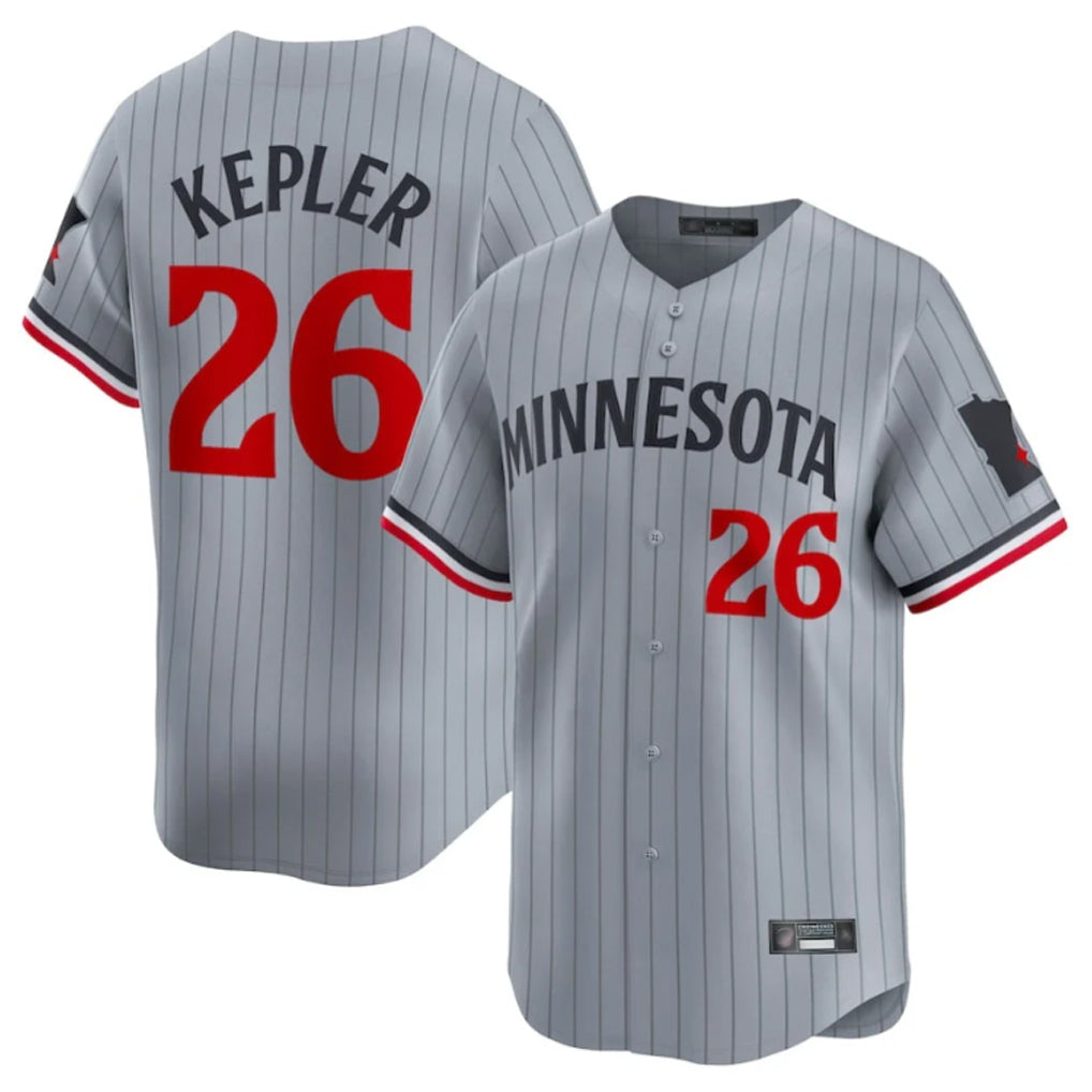STECN M.Twins #26 Max Kepler Player Gray Home Limited Stitched Jerseys