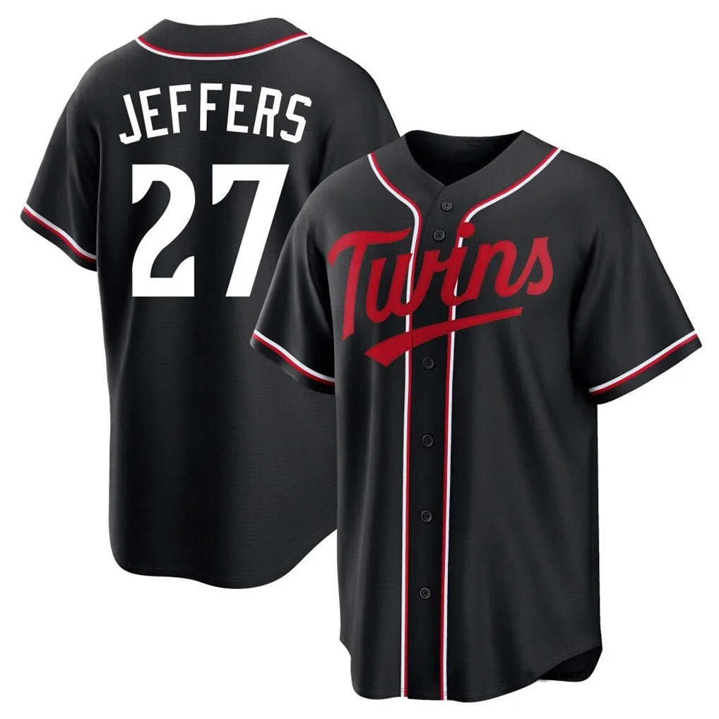 STECN M.Twins #27 Ryan Jeffers Player Black Fashion Out Home Limited Stitched Jerseys
