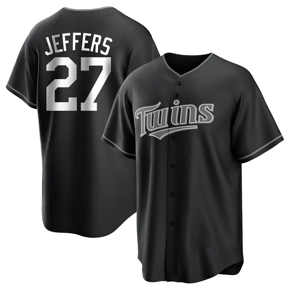 STECN M.Twins #27 Ryan Jeffers Player Black Home Game Stitched Jerseys