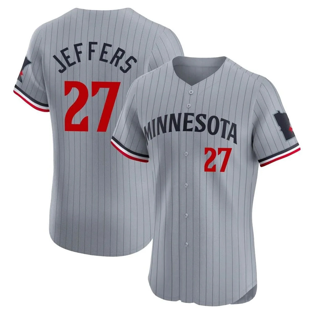 STECN M.Twins #27 Ryan Jeffers Player Gray Home Limited Elite Stitched Jerseys
