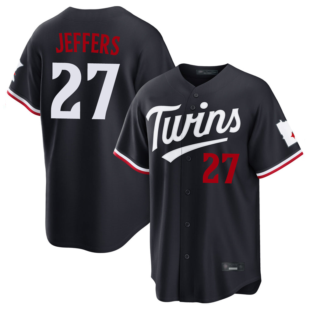STECN M.Twins #27 Ryan Jeffers Player Navy Home Game Stitched Jerseys