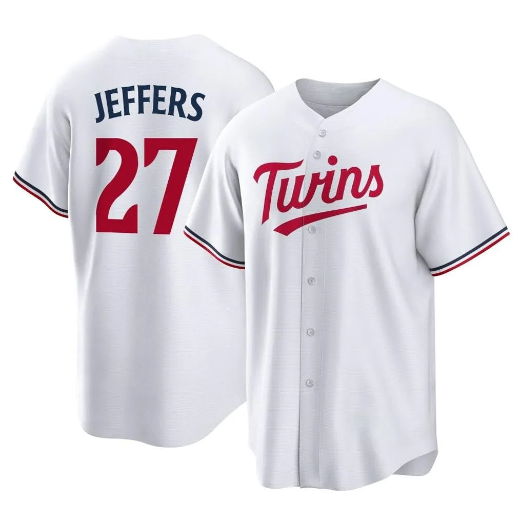 STECN M.Twins #27 Ryan Jeffers Player White Home Game Stitched Jerseys
