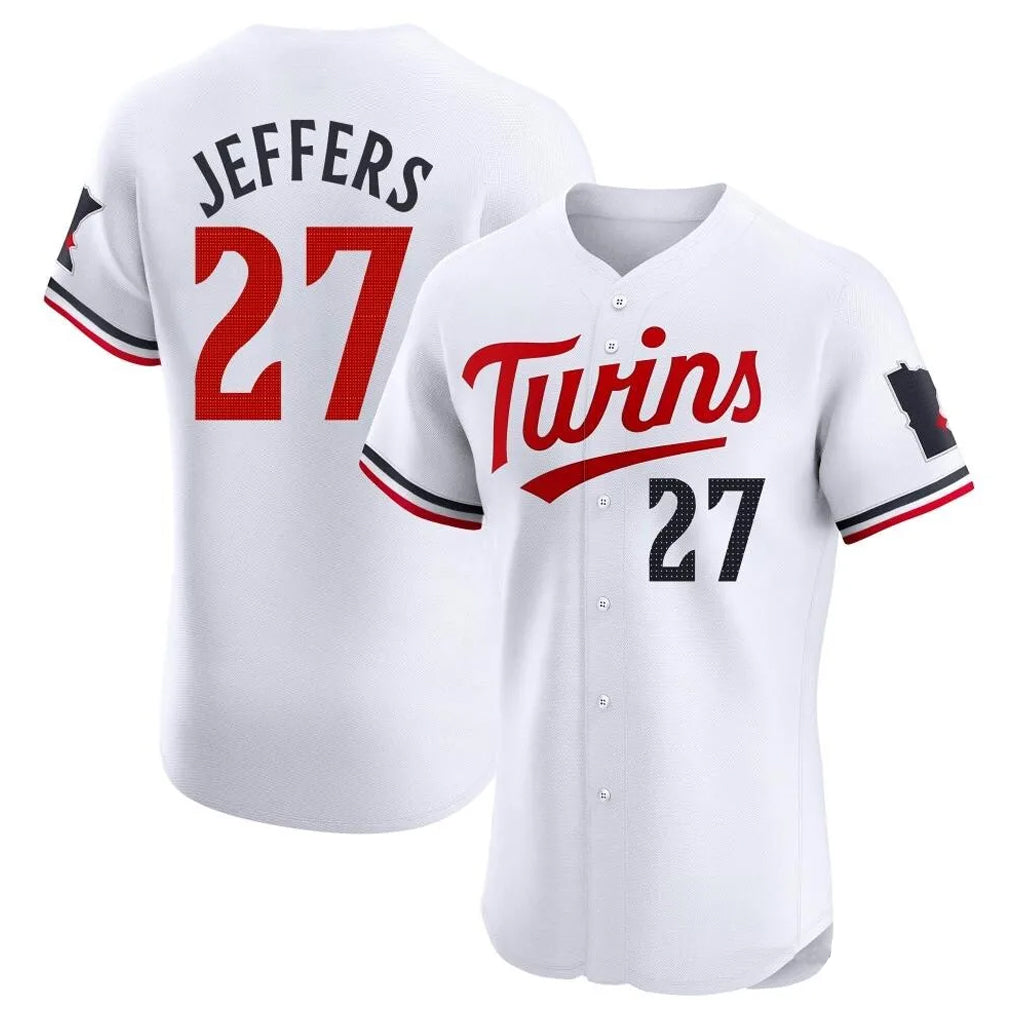 STECN M.Twins #27 Ryan Jeffers Player White Home Limited Elite Stitched Jerseys