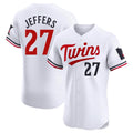 STECN M.Twins #27 Ryan Jeffers Player White Home Limited Elite Stitched Jerseys