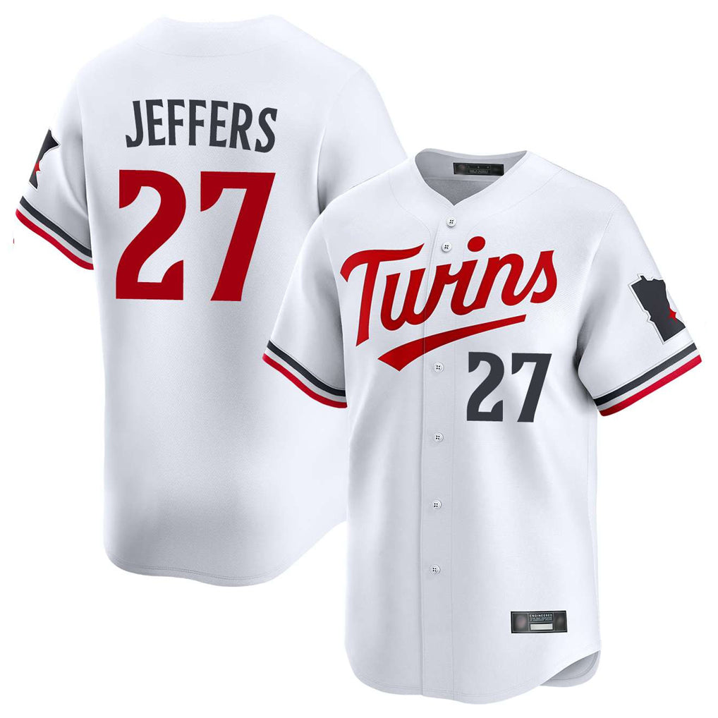 STECN M.Twins #27 Ryan Jeffers Player White Home Limited Stitched Jerseys