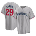 STECN M.Twins #29 Rod Carew Player Gray Game Limited Home Stitched Jerseys