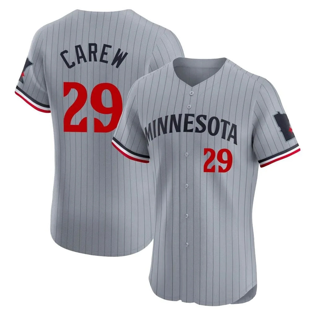 STECN M.Twins #29 Rod Carew Player Gray Home Limited Elite Stitched Jerseys