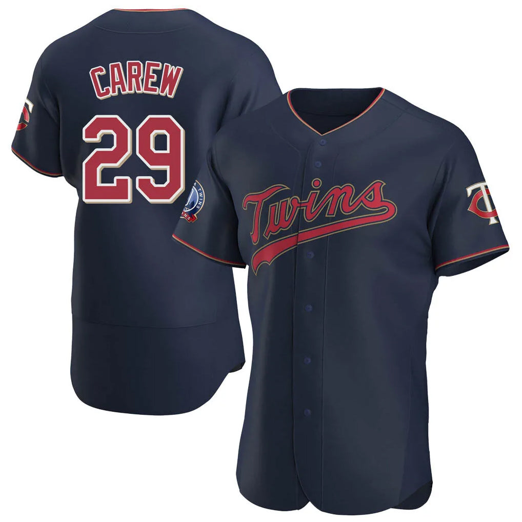 STECN M.Twins #29 Rod Carew Player Navy 60th Home Limited Elite Stitched Jerseys