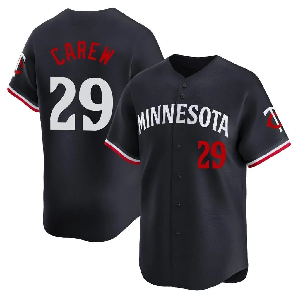 STECN M.Twins #29 Rod Carew Player Navy Home Limited Stitched Jerseys