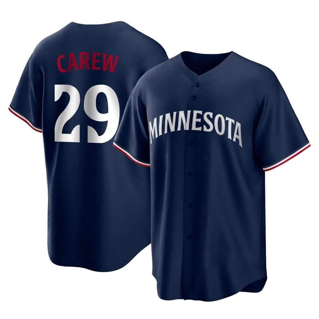 STECN M.Twins #29 Rod Carew Player Navy Replica Alternate Home Stitched Jerseys