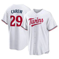 STECN M.Twins #29 Rod Carew Player White Home Game Stitched Jerseys