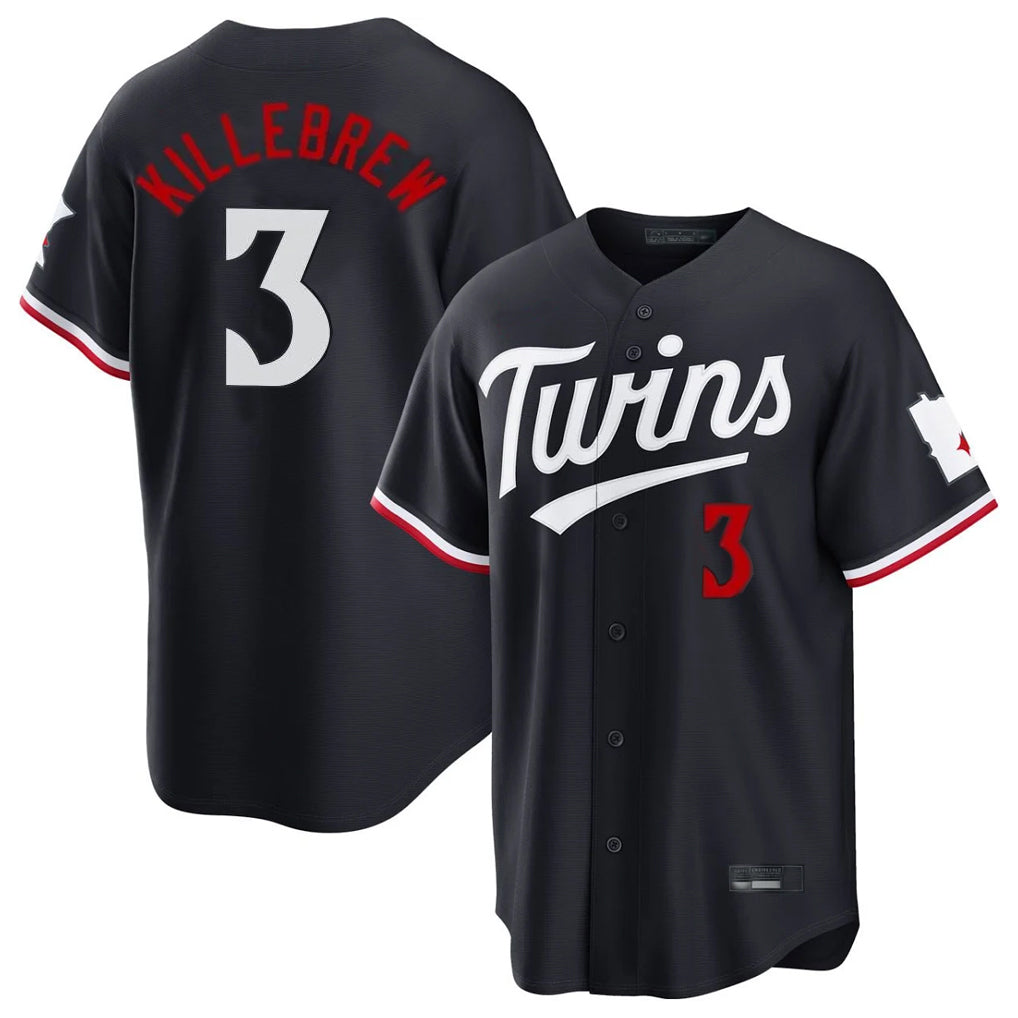 STECN M.Twins #3 Harmon Killebrew Player Navy Home Game Stitched Jerseys