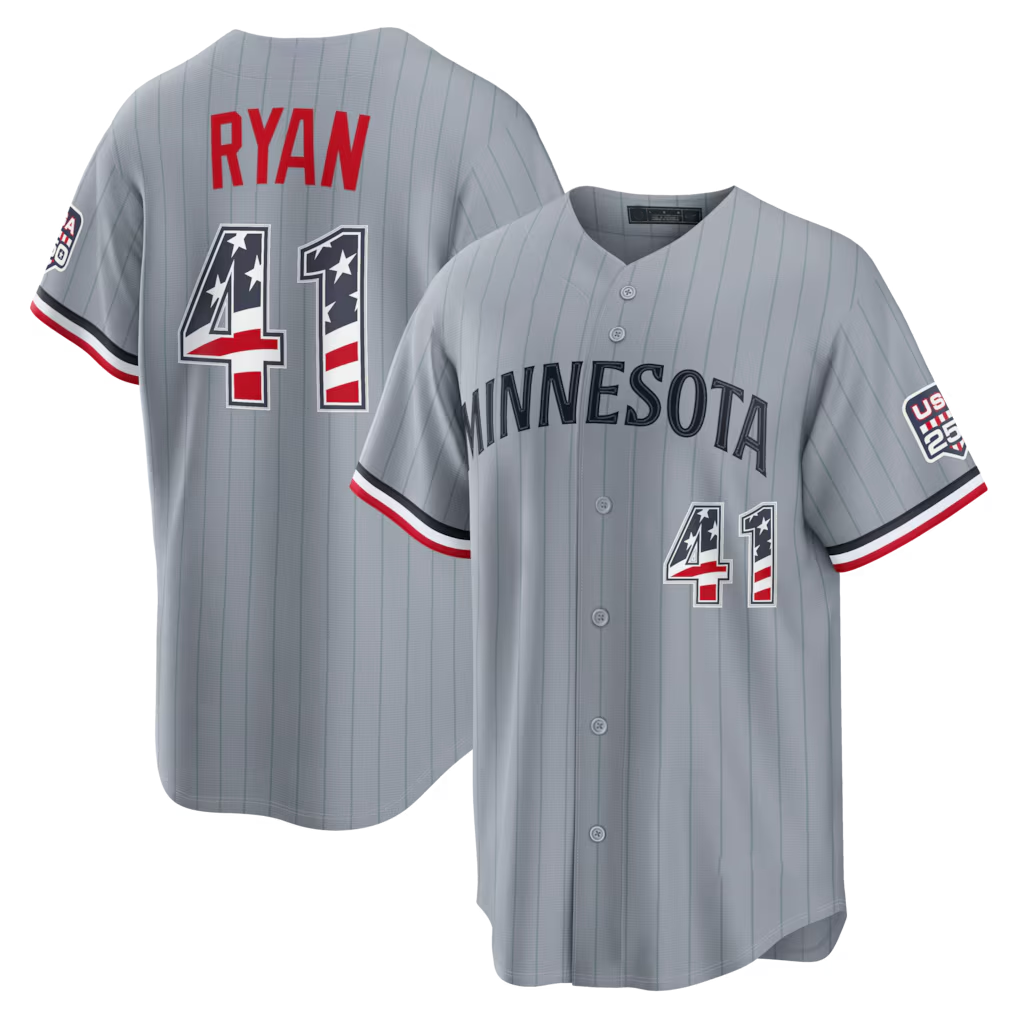 STECN M.Twins #41 Joe Ryan Gray USA 250 Fourth of July Road Stadium Jersey