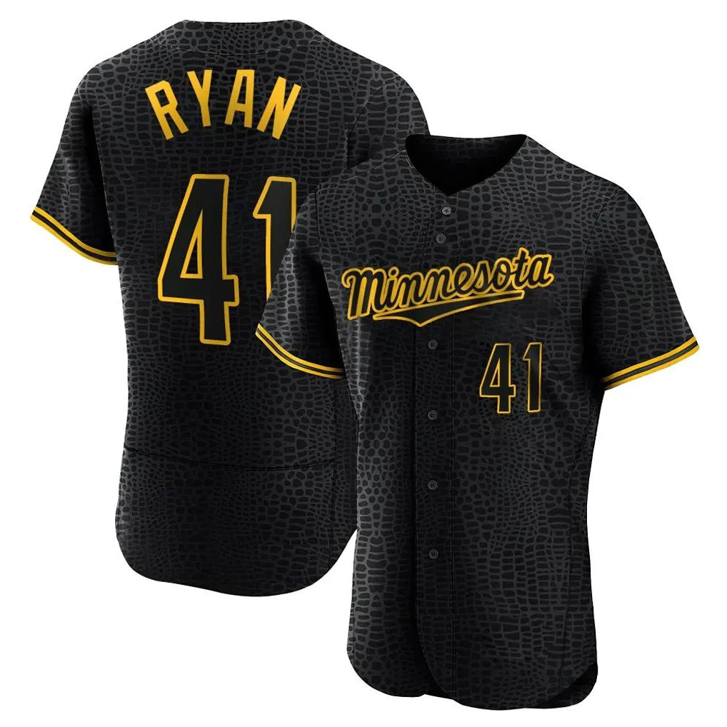 STECN M.Twins #41 Joe Ryan Player Black Snake Skin City Home Limited Elite Stitched Jerseys