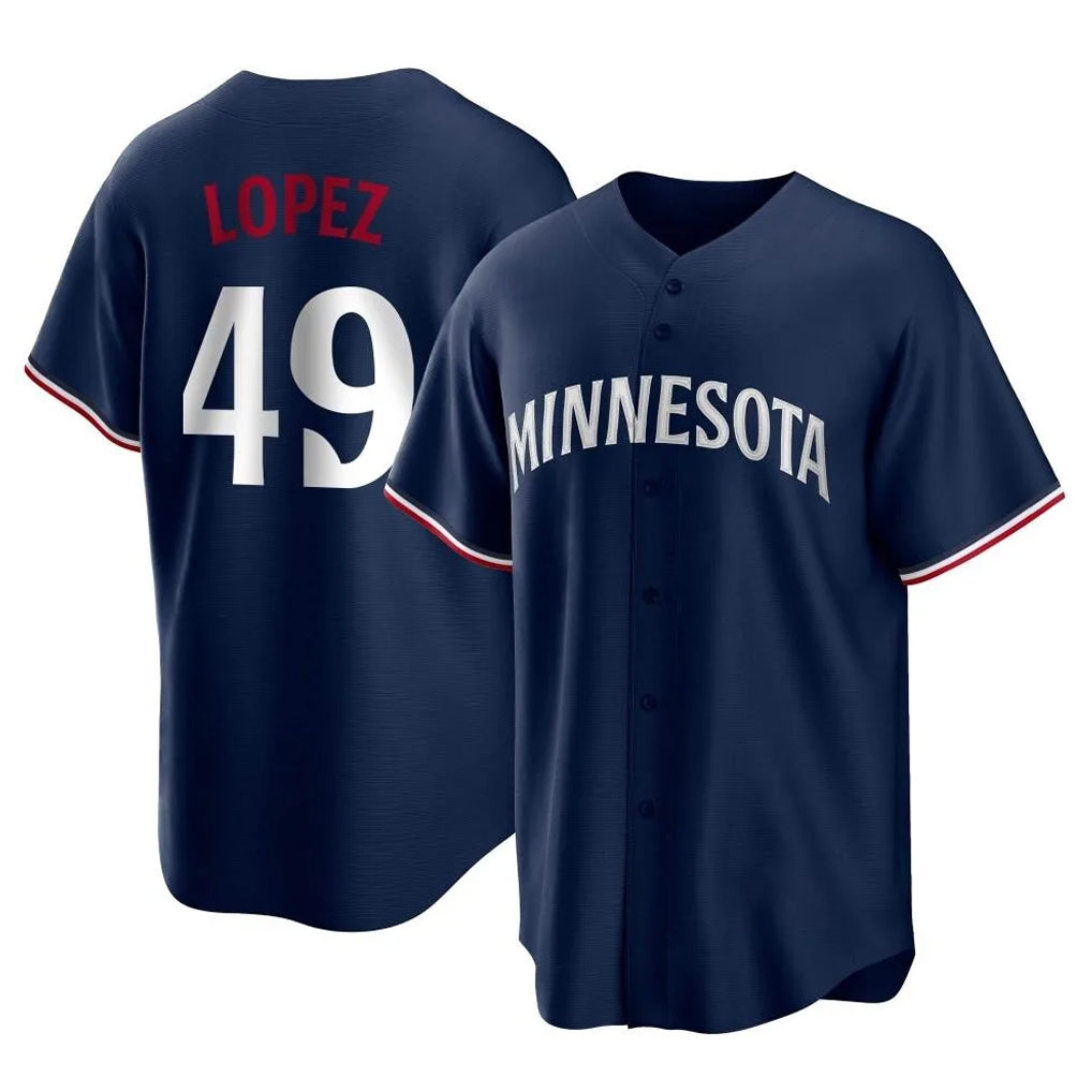 STECN M.Twins #49 Pablo Lopez Player Navy Replica Alternate Home Stitched Jerseys