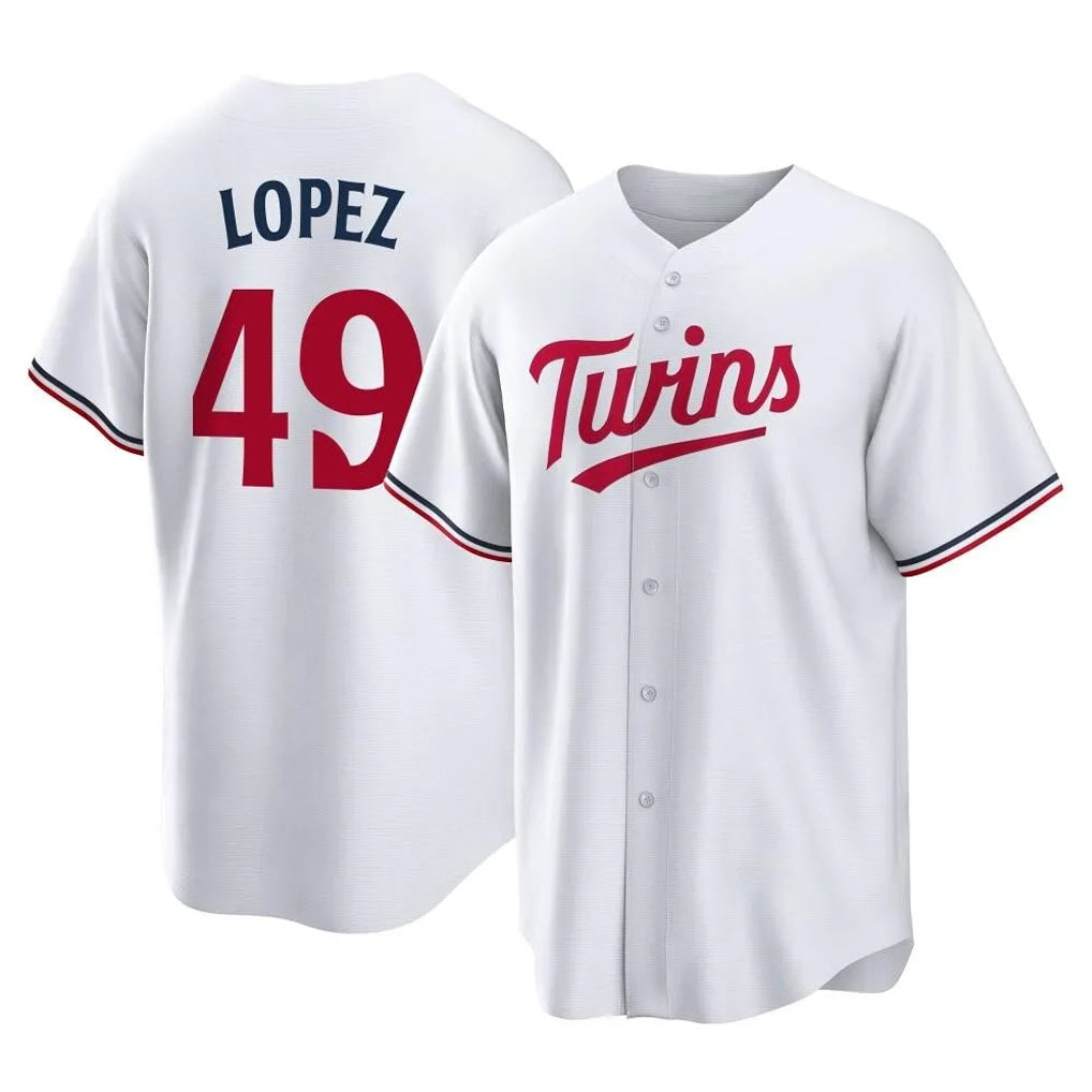 STECN M.Twins #49 Pablo Lopez Player White Home Game Stitched Jerseys