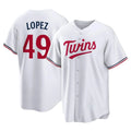 STECN M.Twins #49 Pablo Lopez Player White Home Game Stitched Jerseys