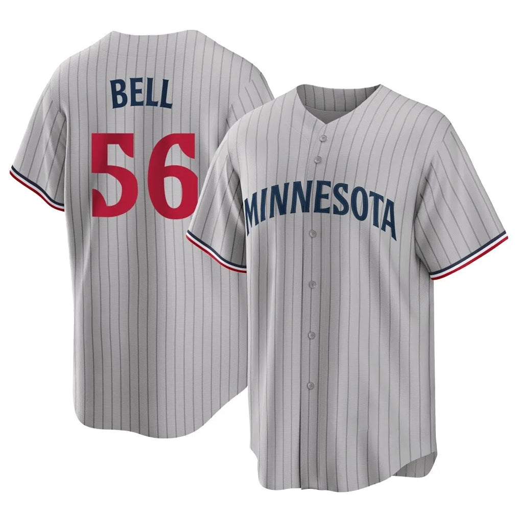 STECN M.Twins #56 Josh Bell Player Gray Game Limited Home Stitched Jerseys