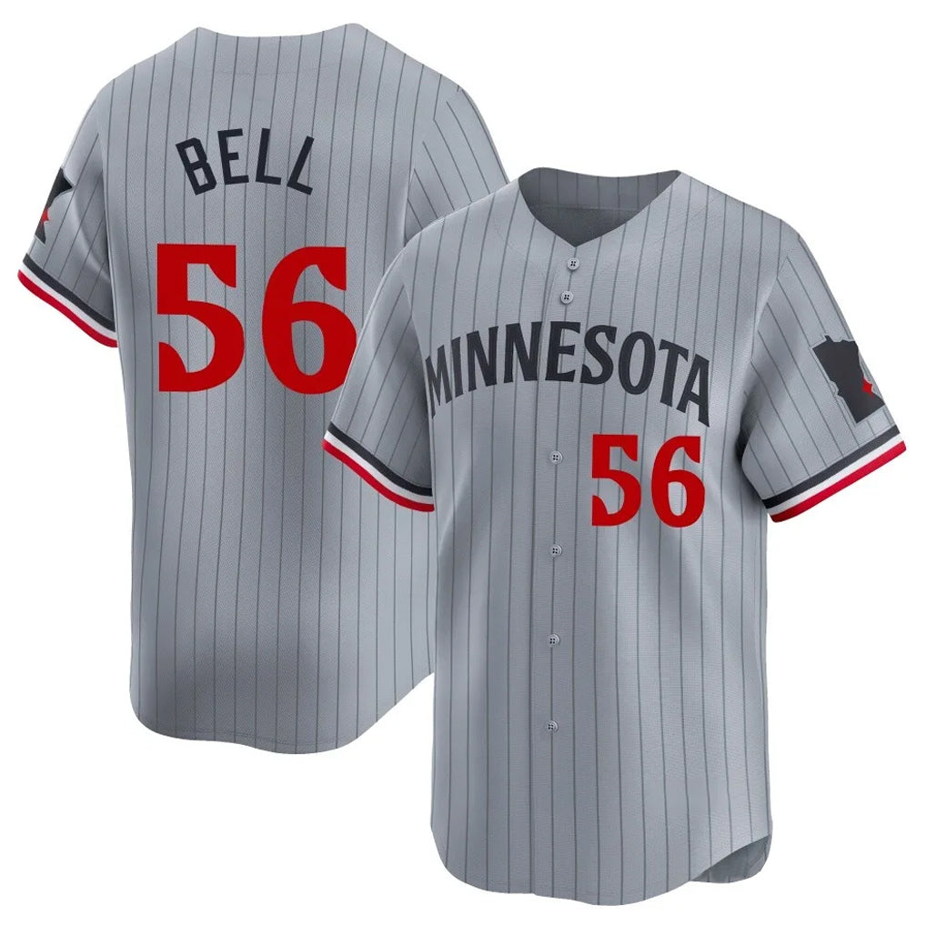 STECN M.Twins #56 Josh Bell Player Gray Home Limited Stitched Jerseys
