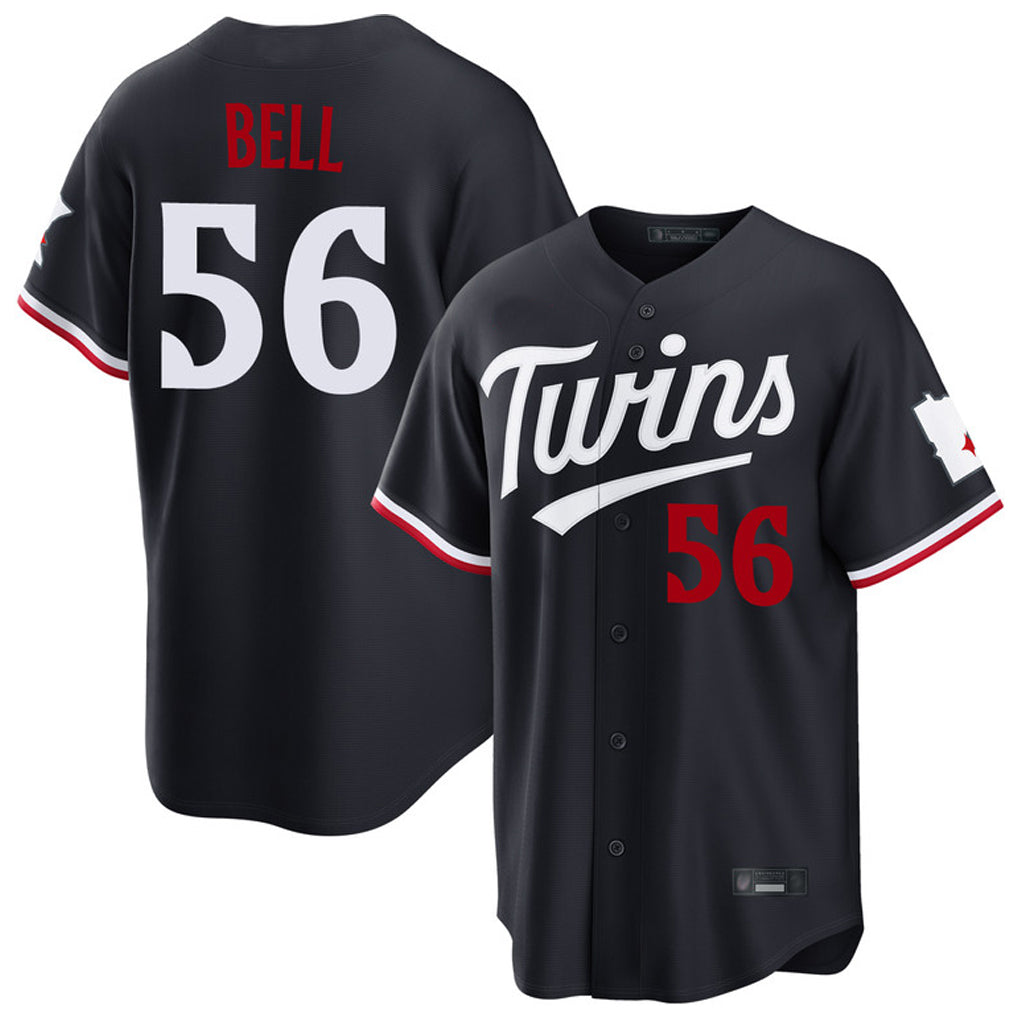 STECN M.Twins #56 Josh Bell Player Navy Home Game Stitched Jerseys