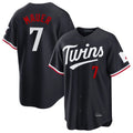 STECN M.Twins #7 Joe Mauer Player Navy Home Game Stitched Jerseys