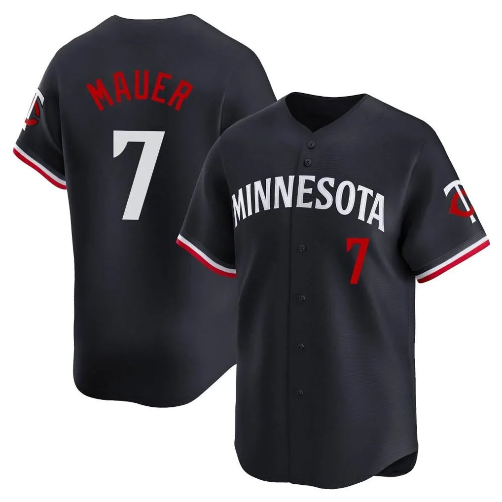 STECN M.Twins #7 Joe Mauer Player Navy Home Limited Stitched Jerseys