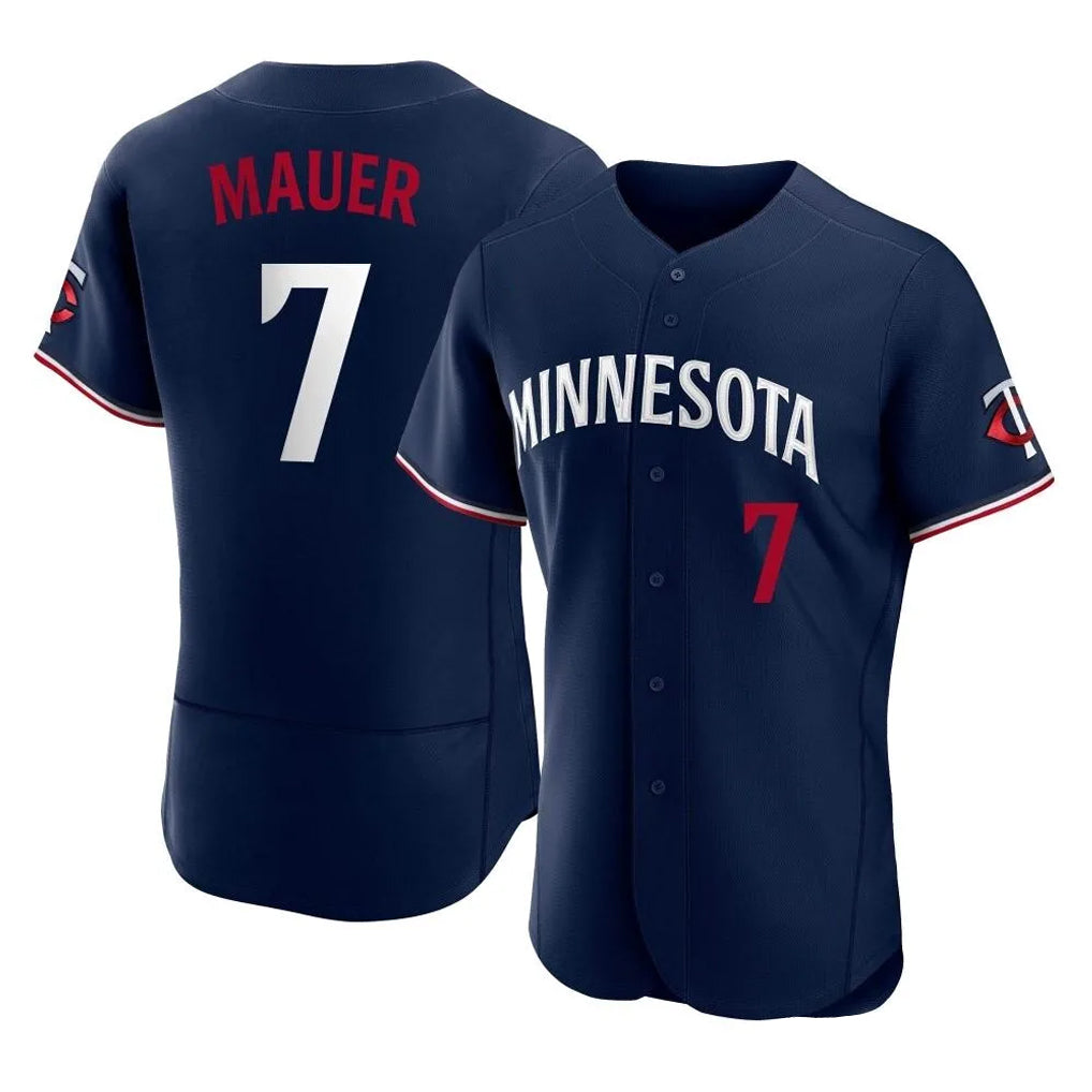 STECN M.Twins #7 Joe Mauer Player Navy Replica Home Limited Elite Stitched Jerseys