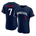 STECN M.Twins #7 Joe Mauer Player Navy Replica Home Limited Elite Stitched Jerseys